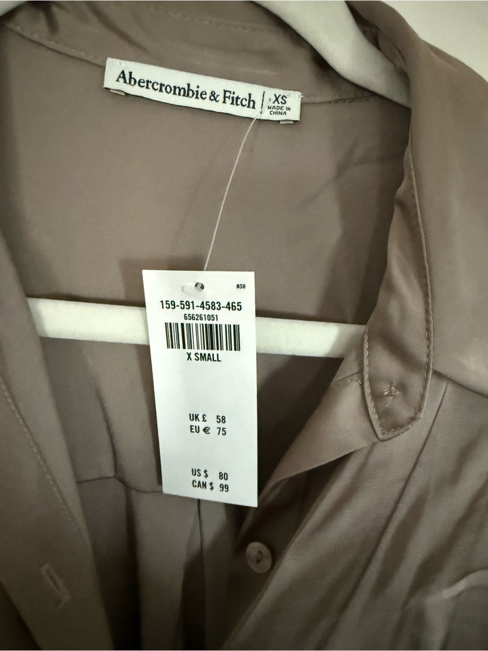 NEW Abercrombie Long Sleeve Belted Shirt Dress - Size XS | Color: Brown - Picture 4 of 7
